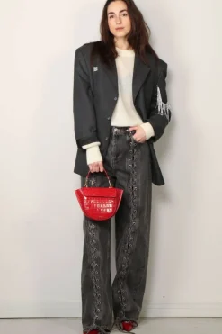 Rotate Sweater - Light Knit Logo Sweater - Egret
