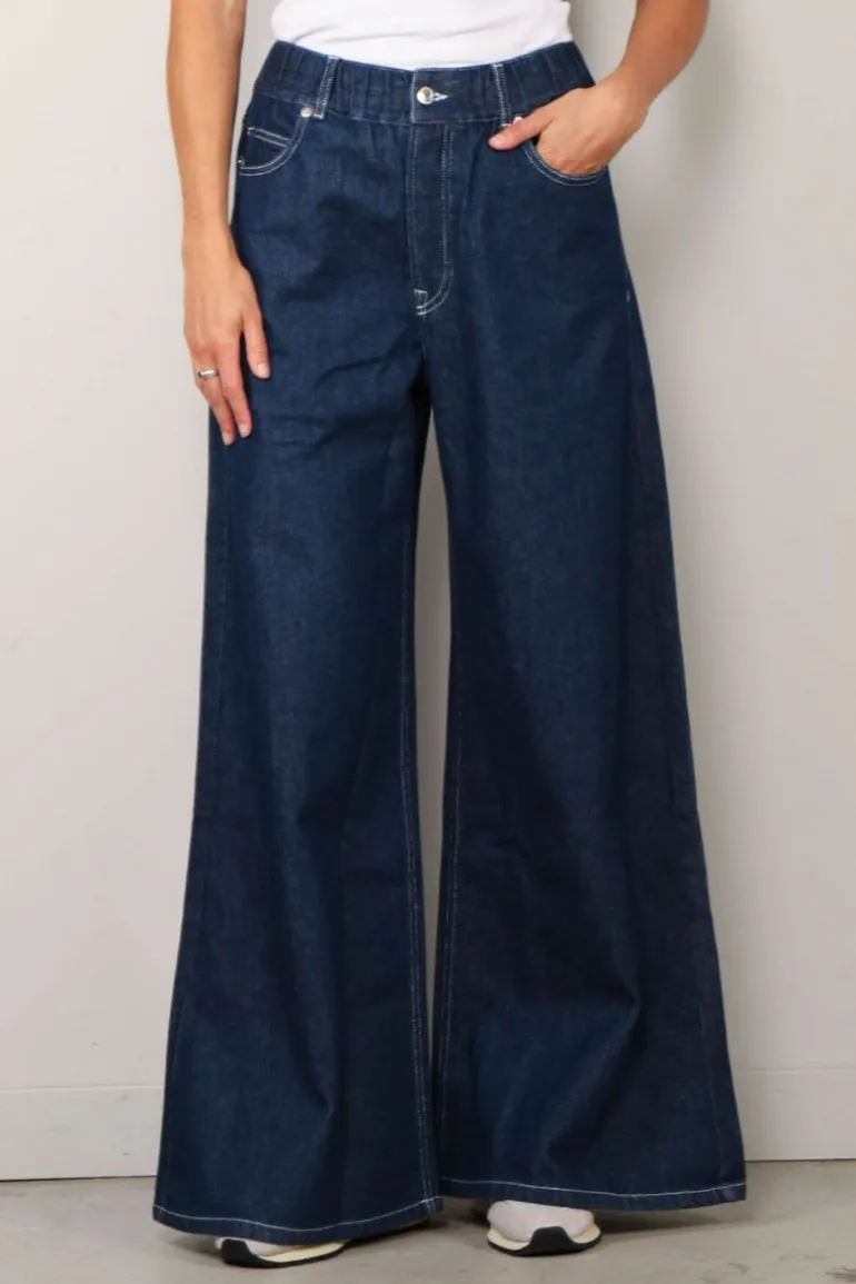 Sea Me Happy Broek - Super woody jeans strass - Dark blue