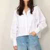 Sea Me Happy Blouse - Naka Shirt Poplin - White
