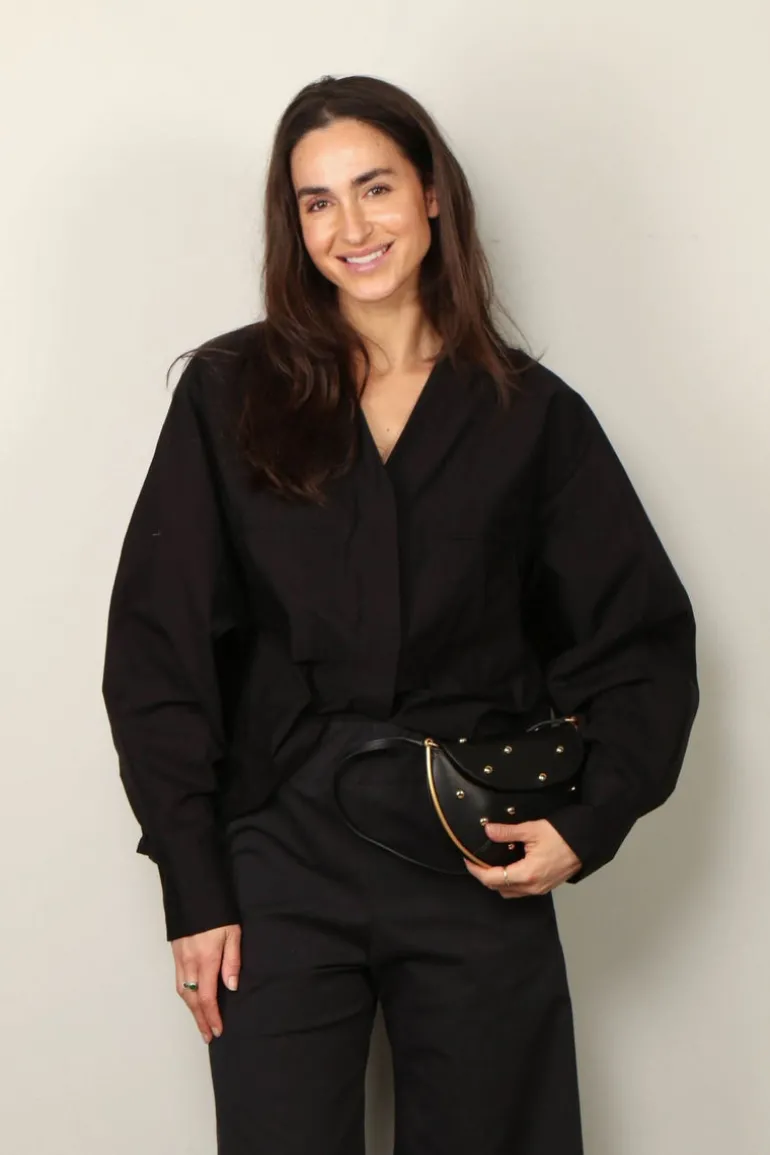 Sea Me Happy Blouse - Naka Shirt Poplin - Black