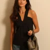 Sea Me Happy Top - Pina Top Poplin - Black