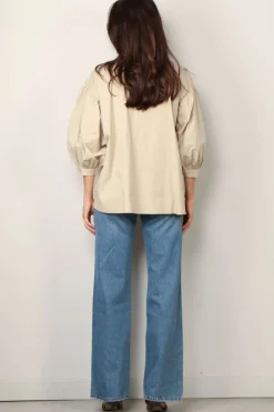 Sea Me Happy Blouse - Bolly blouse poplin uni - Sand