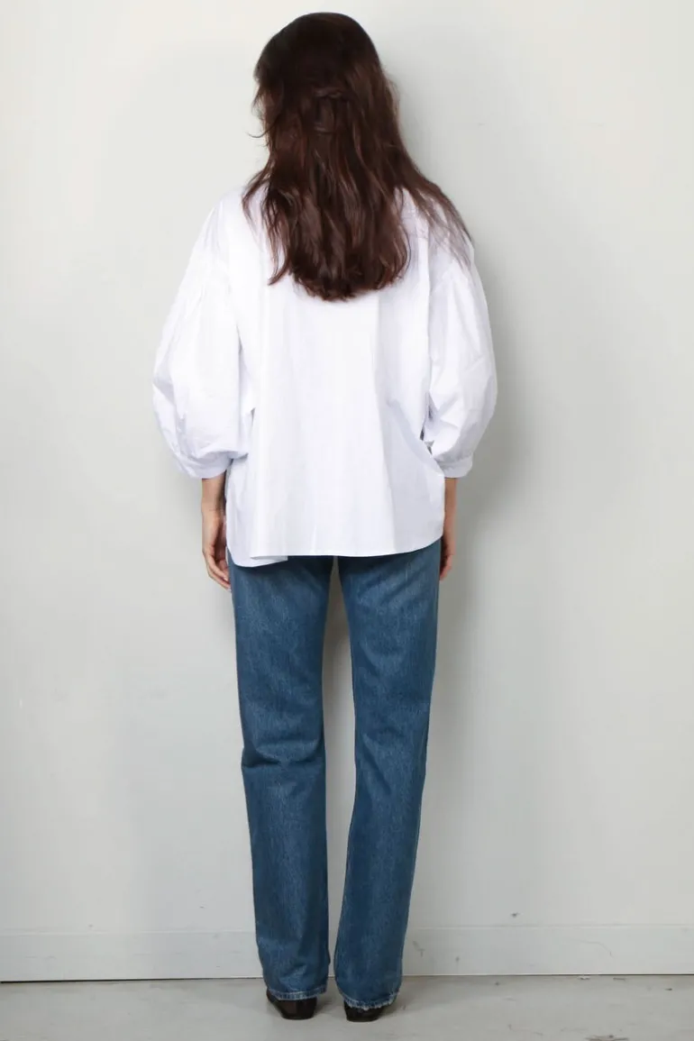Sea Me Happy Blouse - Bolly blouse poplin uni - White