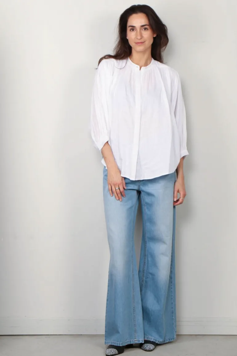 Sea Me Happy blouse - Balloon Blouse - white