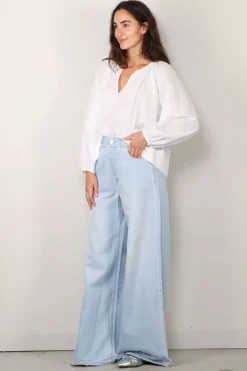 Sea Me Happy Broek - Super woody jeans strass - Light blue
