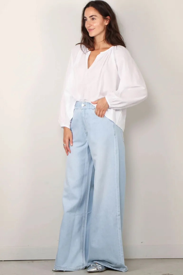 Sea Me Happy Broek - Super woody jeans strass - Light blue