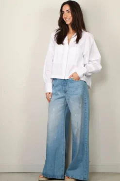 Sea Me Happy Blouse - Naka Shirt Poplin - White