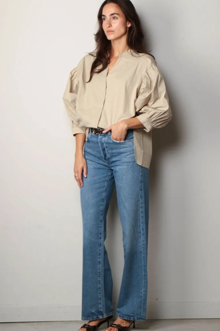 Sea Me Happy Blouse - Bolly blouse poplin uni - Sand