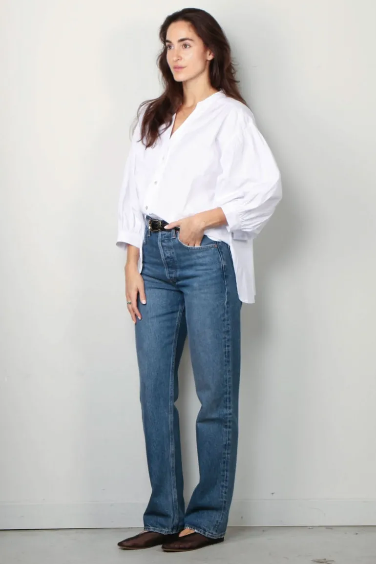 Sea Me Happy Blouse - Bolly blouse poplin uni - White