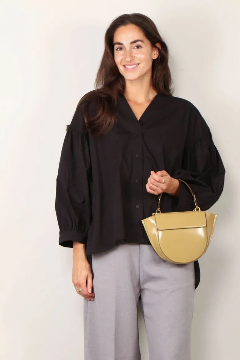 Sea Me Happy Blouse - Bolly blouse poplin uni - Black