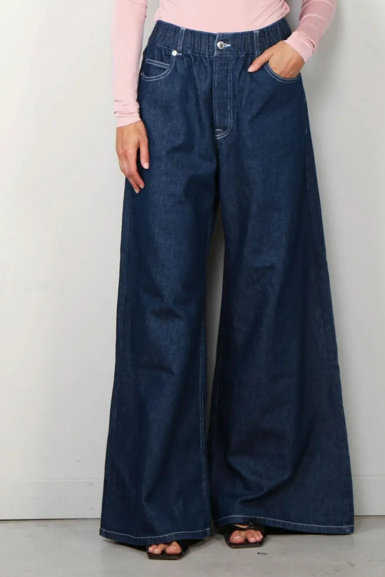 Sea Me Happy Broek - Super woody jeans strass - Dark blue