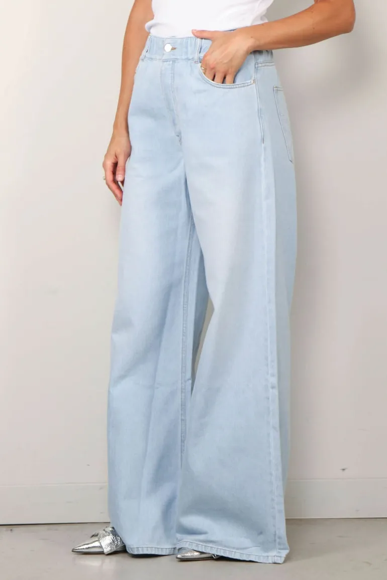 Sea Me Happy Broek - Super woody jeans strass - Light blue
