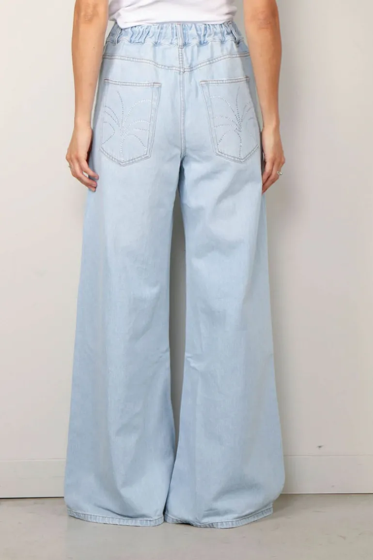 Sea Me Happy Broek - Super woody jeans strass - Light blue