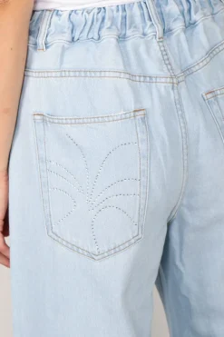 Sea Me Happy Broek - Super woody jeans strass - Light blue