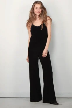 Suzie Kondi Jumpsuit - Elma Tank Flare Leg Terry - Black