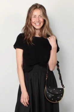 Suzie Kondi T-Shirt - Carpi Crew Neck Tee Terry - Black