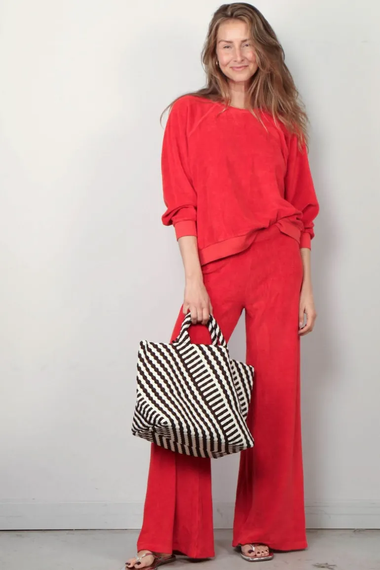 Suzie Kondi Sweater - Samos Oversize Sweatshirt Terry - Cherry