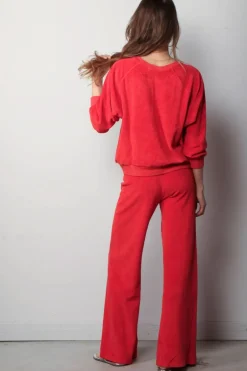 Suzie Kondi Sweater - Samos Oversize Sweatshirt Terry - Cherry
