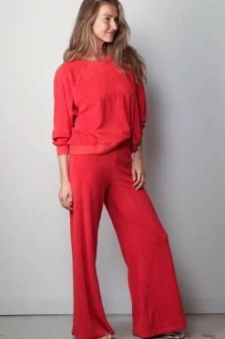 Suzie Kondi Sweater - Samos Oversize Sweatshirt Terry - Cherry