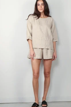 Suzie Kondi Top - Saria Linen - Natural