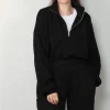 Éterne Sweater - Cropped Half Zip Sweatshirt - Black