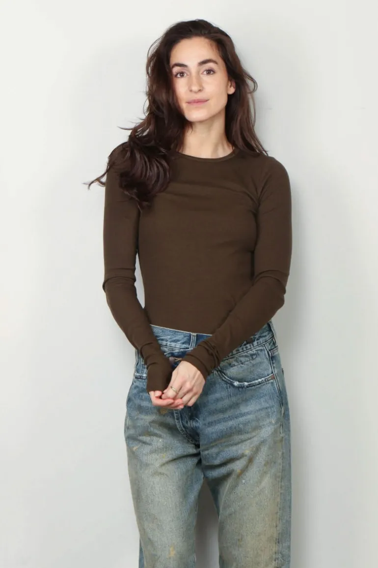 Éterne Top - Long Sleeve Fitted Top - Moss