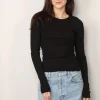 Éterne longsleeve - LONG SLEEVE FITTED TOP - black