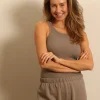 Éterne top - HIGH NECK FITTED TANK - clay