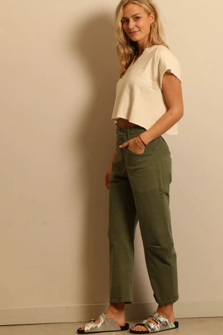 Éterne top - TERRY RAGLAN CUTOFF TOP - cream