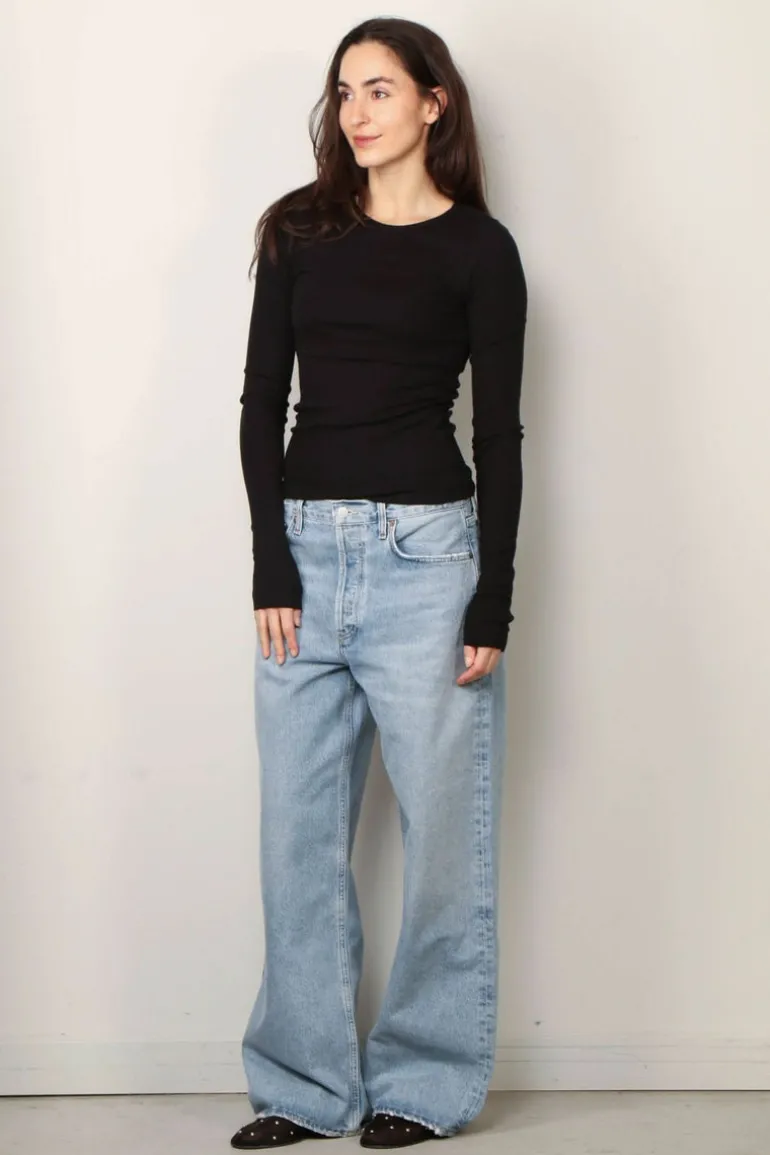 Éterne longsleeve - LONG SLEEVE FITTED TOP - black