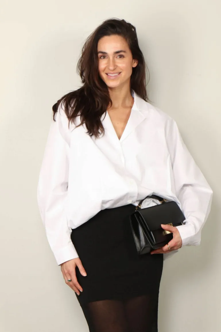 Tibi Blouse - Eco Poplin Bubble Hem Shirt Jacket - White