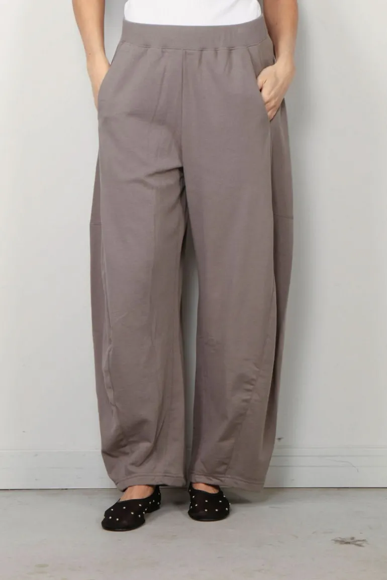 Tibi Broek - Light Weight Sweatshirting Winslow Pant - Dark Stone