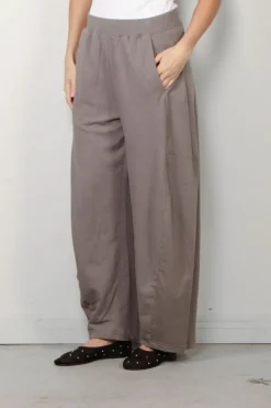 Tibi Broek - Light Weight Sweatshirting Winslow Pant - Dark Stone