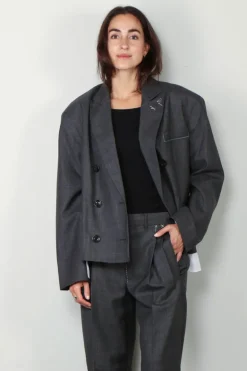Tibi Broek - Ellis suiting derrick trouser - Grey multi