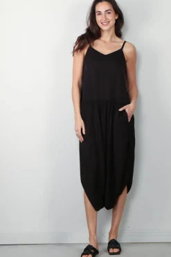 Tibi Jurk - Spring Acetate Strappy Jalouise Dress - Black
