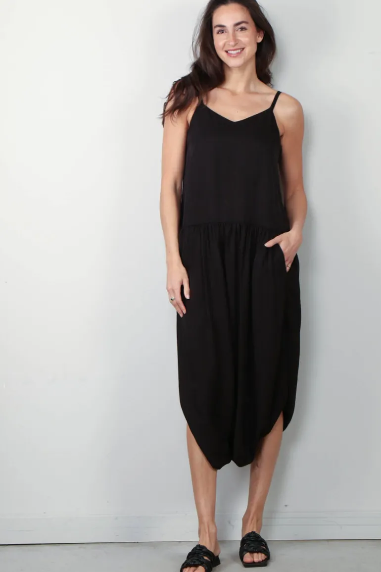 Tibi Jurk - Spring Acetate Strappy Jalouise Dress - Black