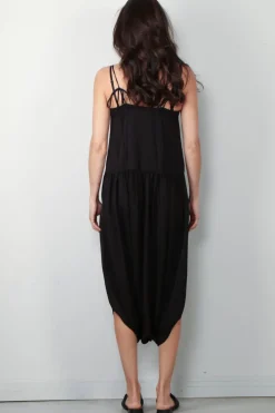 Tibi Jurk - Spring Acetate Strappy Jalouise Dress - Black