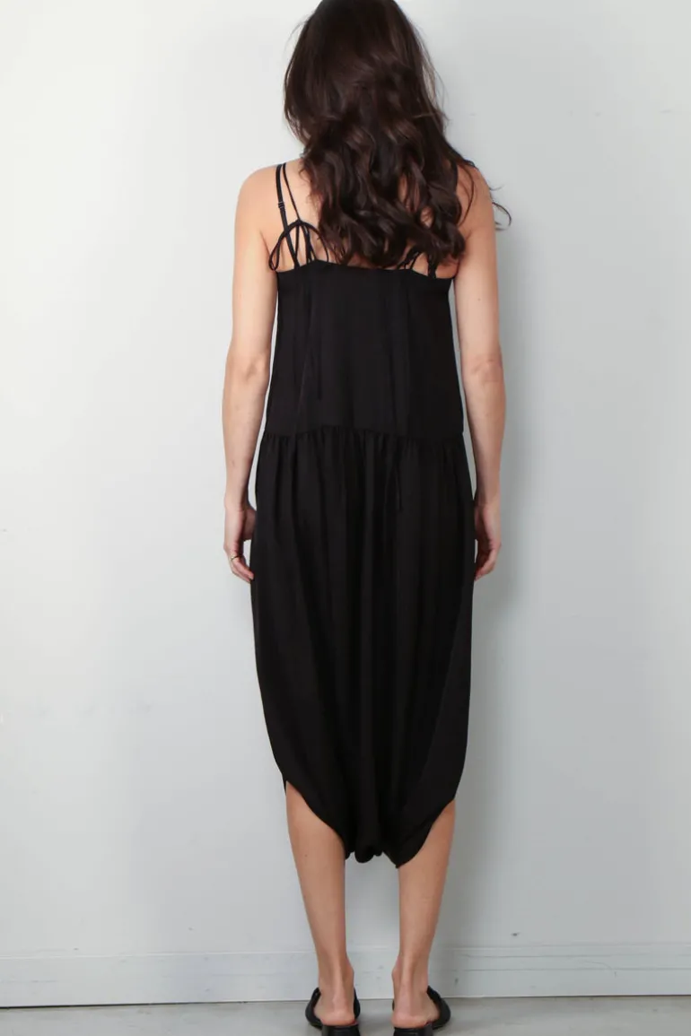 Tibi Jurk - Spring Acetate Strappy Jalouise Dress - Black