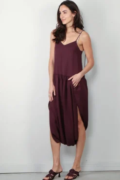 Tibi Jurk - Spring Acetate Strappy Jalouise Dress - Crimson
