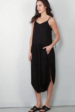 Tibi Jurk - Spring Acetate Strappy Jalouise Dress - Black