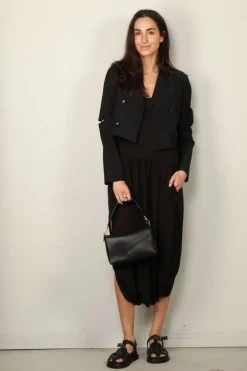 Tibi Jurk - Spring Acetate Strappy Jalouise Dress - Black
