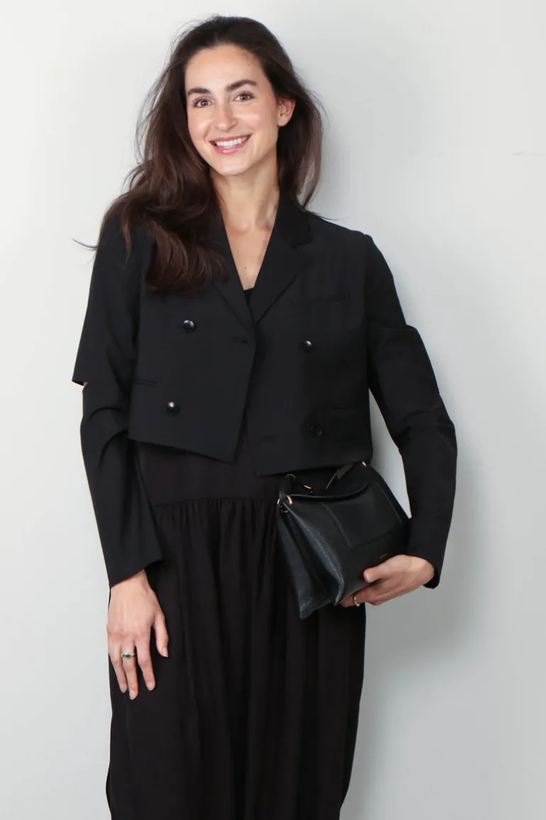 Tibi Jack - Tropical Wool Cropped Lean DB Shirt Jacket - Black