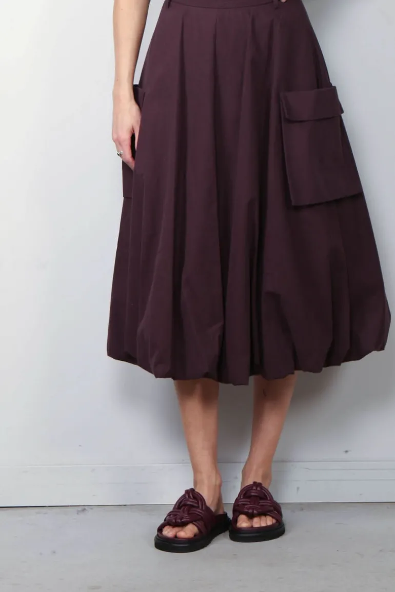 Tibi Rok - Bio Twill Bubble Skirt - Plum