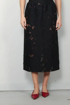 Tibi Rok - Adelle Fil Coupe Pencil Skirt - Black