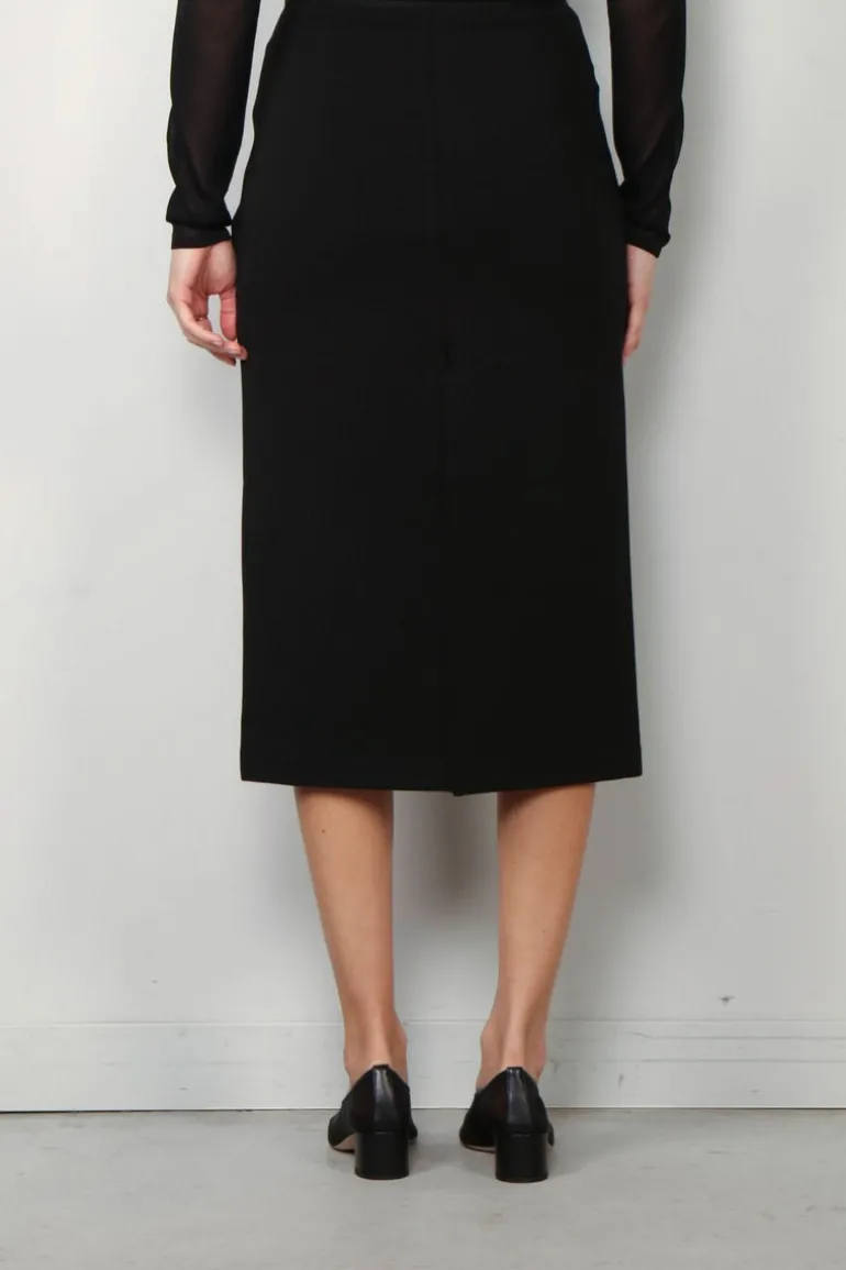 Tibi Rok - Wren Crepe Knit Midi Skirt - Black