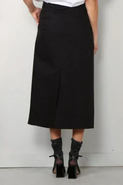 Tibi Rok - Bio Twill Triple Pleat Skirt - Black