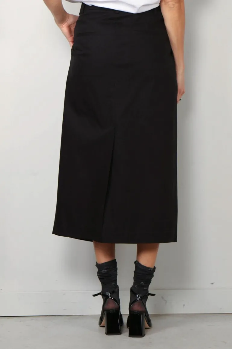 Tibi Rok - Bio Twill Triple Pleat Skirt - Black