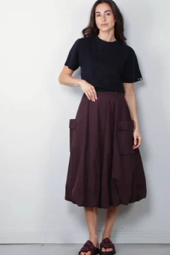 Tibi Rok - Bio Twill Bubble Skirt - Plum