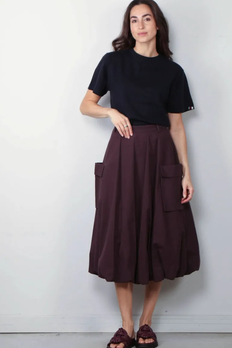 Tibi Rok - Bio Twill Bubble Skirt - Plum