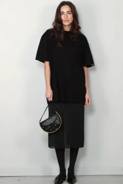 Tibi Rok - Sheer Gauze Maxi Pencil Skirt - Black